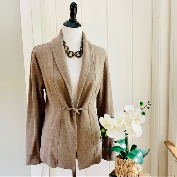 Banana Republic Sweaters - BANANA REPUBLIC Tan Cotton Knit Toggle Cardigan